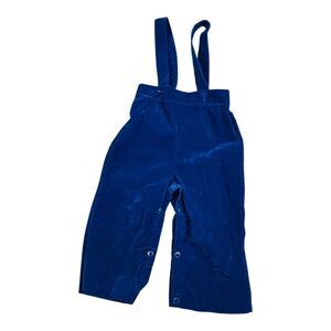Vintage R-Gee Originals Velour 70s Overalls Royal Blue Size 18M